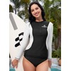 Women Breathable Rash Vest UPF 50+ 1/4 Zip Long Sleeve