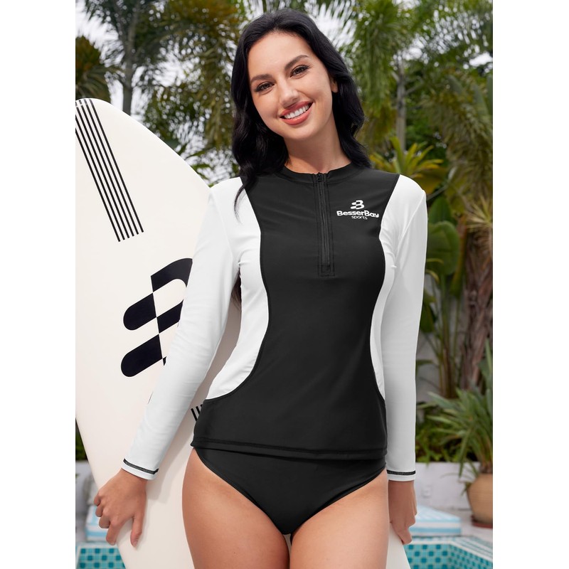 Women Breathable Rash Vest UPF 50+ 1/4 Zip Long Sleeve