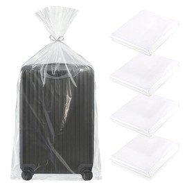 xolear Pack of 4 Plastic Bags 100 x 152 cm, Extra Large Gaint Transparent Plastic, Extra Large Storage Bags, Reusable Plastic Bags for Dustproof, Luggage, Blanket