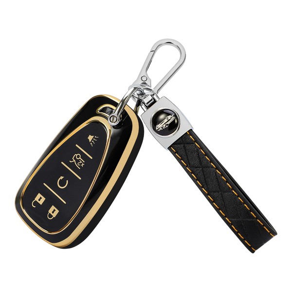 TOMALL for Chevy Key Fob Cover with Keychain, 5 Buttons