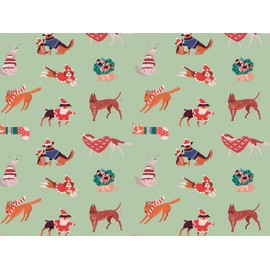 Little Johnny - Dogs in Jumpers 100% Cotton Fabric - Dog Print Fabric - Christmas Fabric (Ideal for Crafts, Quilting, Sewing) (Half Metre)
