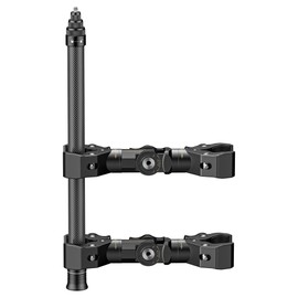 Motorcycle Bike Handlebar Clamp Mount & 60" Invisible Selfie Stick Compatible with Insta360 X4 X3 X2 X ONE RS R GO 3 Camera, Heavy Duty Motorcycle Mount kit Carbon Fiber Selfie Stick 1.5m (CM-DD)
