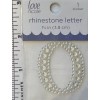 Love Nicole Letter O Rhinestone Sticker 1.5"  Clear Silver Glitter Scrapbook Monogram Bling