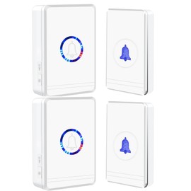 Wireless Doorbell, Greencycle Wireless Doorbell for Home, Waterproof Doorbell Chime Kits, 1000ft Range, with 48 Melodies, 5 Volume Levels & LED Flash, for Home Classroom Office Apartment, 2SET
