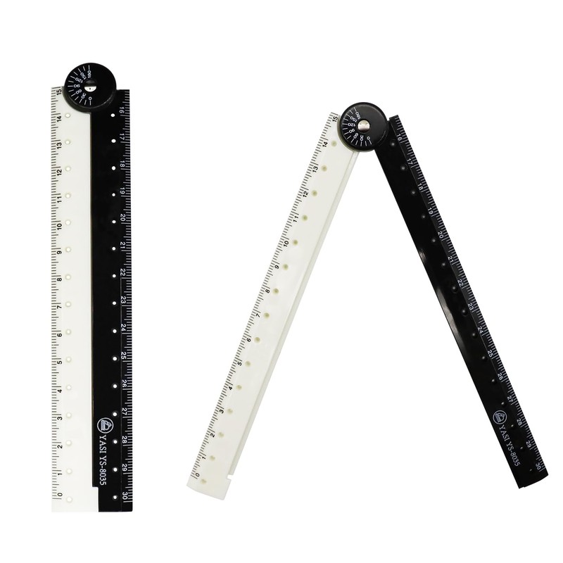 ALLY-MAGIC 2 Pcs Folding Ruler, 30cm Folding Geometric Ruler Flexible
