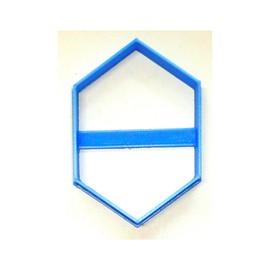 LONG HEXAGON OUTLINE SIX SIDED POLYGON SHAPE FRAME SPECIAL OCCASION COOKIE CUTTER BAKING TOOL 3D PRINTED MADE IN USA PR3831