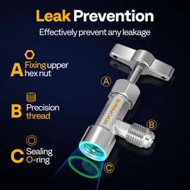 VIVOHOME R134a Self Sealing Can Tap Opener for R134a Refrigerant with Tank Adapter for 1/4" and 1/2" AC Charging Hoses for Refilling Automotive Air Conditioning Systems