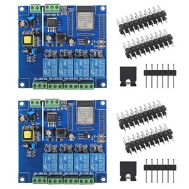 DORHEA 2Pcs ESP32 WiFi 4 Channel Relay Module ESP32-WROOM-32E 4 Channel Development Board AC/DC Power Supply Switch Controller Board for Arduino Smart Home Wireless Control