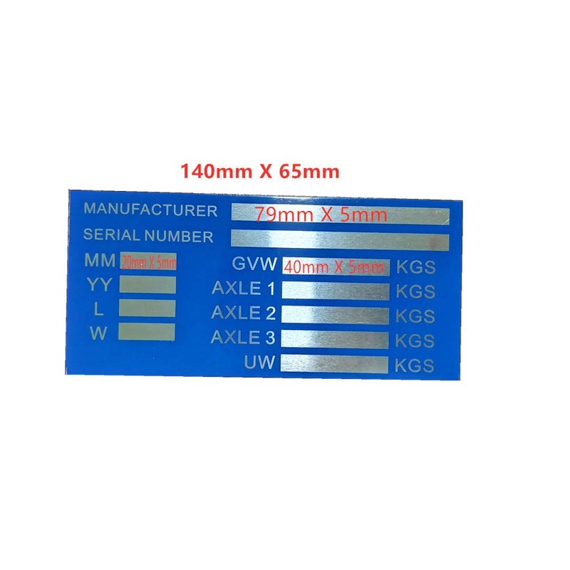 VIN Serial ID TAG Plate Data Blank CAR Truck HOT