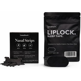 Paquete mixto tiras nasales y cinta bucal para dormir | 30 nasal strips + 30 mouth tape | mejora la respiración nocturna | soporte para sueño y deporte | adhesivo suave para piel sensible