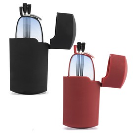 VOGSee Reading Glasses Blue Light UV Blocking, Compact Foldable Spring Hinge Readers with Soft Nose Pad for Men Women 2 Pack Black/Red +1.25