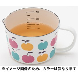 Yutaka Horo MC-604 Tamahashi Measuring Cup, Enamel, 15.2 fl oz (450 ml), Made in Japan, Prune, White