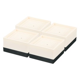 sourcing map 4Pcs Bed Risers, Square Heavy Duty Stackable Lift Block to 1.9 Inch, Plastic Furniture Risers for Desk, Chair, Table, Sofa Legs, Refrigerator, Beige