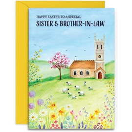 Sister & Brother-In-Law Happy Easter Card - A5 Size with Envelope