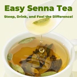 Premium Senna Leaf, Cut & Sifted Plant-Based Tea, 5.29oz Bottle Packing, No Additives Pure Senna Leaves for Steeping Hot or Iced Tea（3-5 mins Steeping Time）