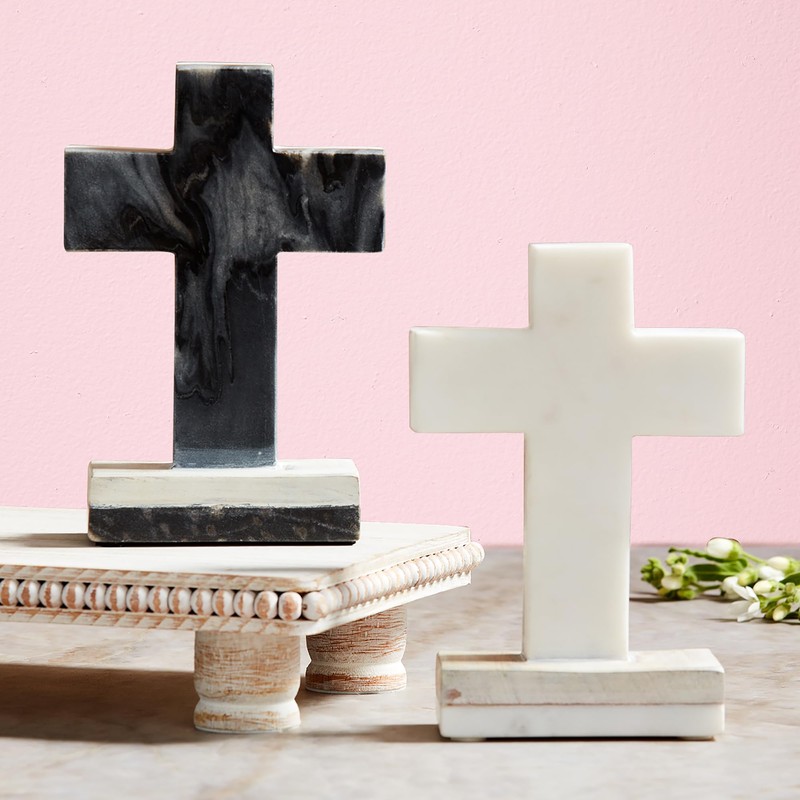 THINGS REMEMBERED Gray Marble and Wood Cross