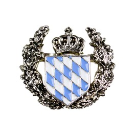 German Bavarian Oktoberfest Hat Pin, Deluxe Metal Coat of Arms Hat Pins for Men, Edelweiss & Bavarian Pin By Oktoberfest Haus, Ideal for Oktoberfest Costume Men & Festival Accessories