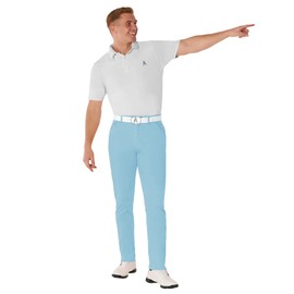 Royal & Awesome Pastel - Pantalones de golf para hombre, pantalones de golf para hombre, ajustados, elásticos, pantalones de vestir para hombre, pantalones de golf para hombre, Azul pastel, 32W x 32L