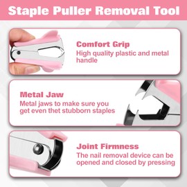 GOLD DEER 4 Pack Staple Remover Color Mini Staple Remover Stapler Removal Tool Flat Needle Remover Pen Shape Staple Removal Tool Multifunctional Stapler Staple Remover Lead Removal Document Stationery