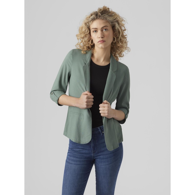 VERO MODA Damen Blazer VMJesmilo Sakko mit Dreiviertel-Ärmeln 10279700 Laurel