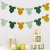 Prestrung Babyparty Deko Onesies-Banner Neutrale Girlande Grün Gold Baby Shower
