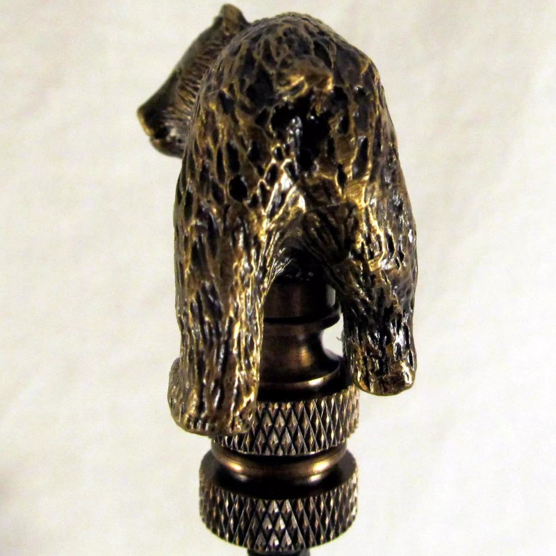 Detailed BEAR LAMP FINIAL for old antique shade or lampshade