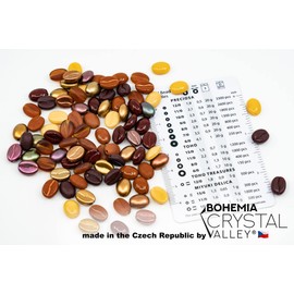 40+ Glass Coffee Bean Beads (25g=25g) Czech Republic, 0.43 Inch (11mm) Mix for Jewellery Making Decorations