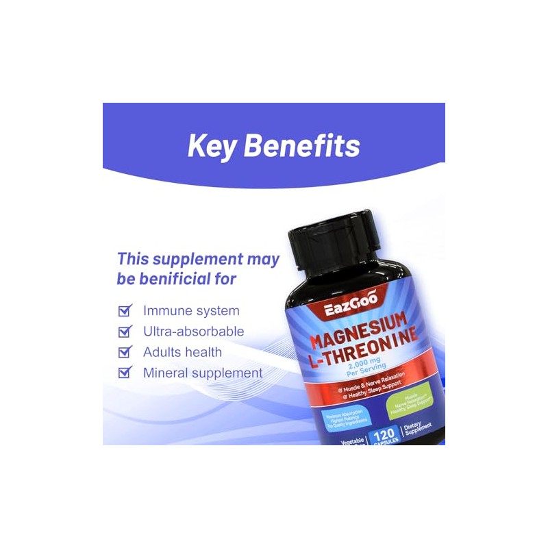 Suplemento de magnesio L-treonina, suplemento de magnesio mineral, L-treonina de