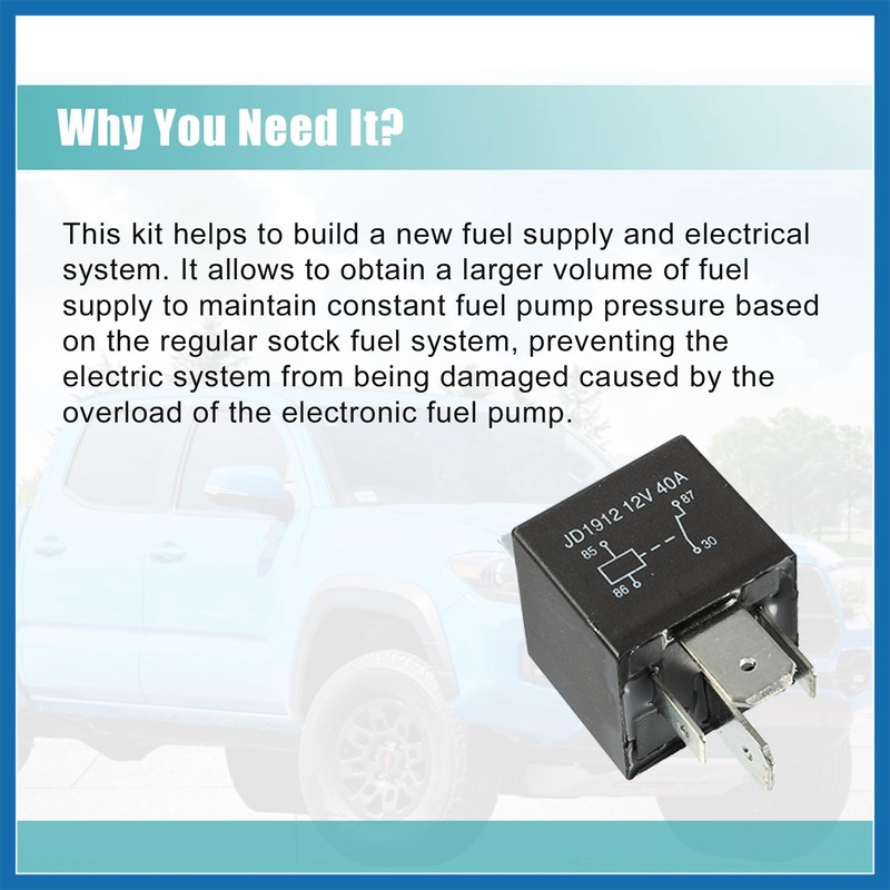 A ABSOPRO 1 Set Universal Electric Fuel Pump Relay Kit