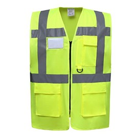 Yellow Zipped Hi Vis Viz Safety Vest Waistcoat Reflective High Visibility EN471 BS small