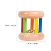 Toddmomy Baby Wooden Rattle Roll Rainbow Rattles Bells Cylinder Rolling