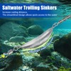THKFISH Fishing Spin Sinker，Crescent Sinker with 3 Roller Swivels Fishing