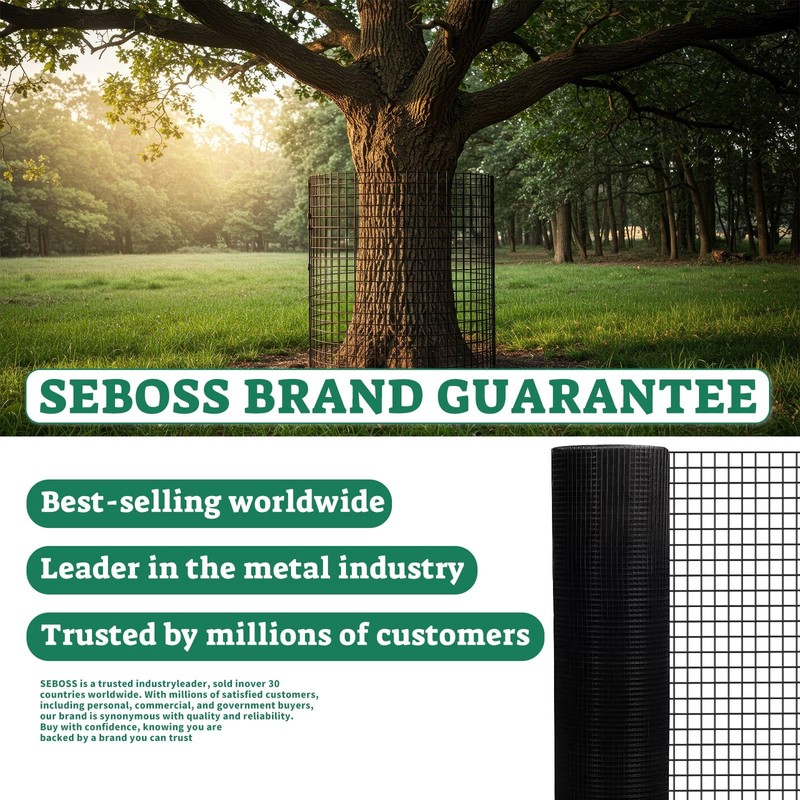 SEBOSS Black Hardware Cloth 1/2 inch 36 x 100 Ft