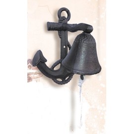 HS Rust Cast Iron Nautical Anchor Bell