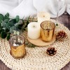 BTGLLAS Gold Mercury Glass Tea Light Holders Set of 36