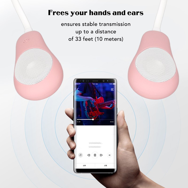 Neckband Bluetooth Speaker Stereo Hands Free Noise Reduction Portable Wearable