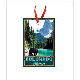 BMSBIZ Colorado Black Bear Art Christmas & Holiday Ornament TRAVEL POSTER ART