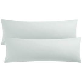 PiccoCasa Body Pillow Cover 2 Pcs Microfiber Envelope Pillow Cover Solid Nordic Soft Long Pillow Case Hotel Quality Light Grey 50x150cm