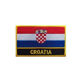 Ruoming 1 PCS Croatia Flag Patches Iron On or Sew On Embroidered Tactical Military National Croatia Patch