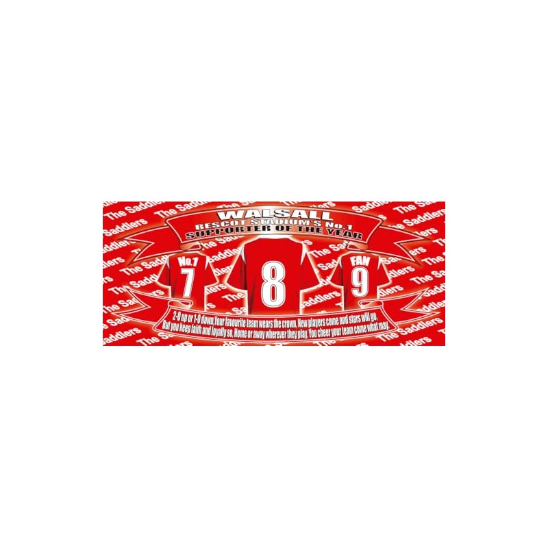 Walsall Football Shirt Water Bottle - Silver Aluminium - Two