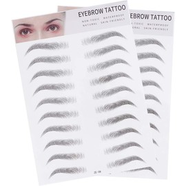 Pegatinas de Cejas Artificiales Negras 2 Piezas de Papel Efecto 3d Realista, para Cejas Escasas, Uso Sencillo para Principiantes y Hombres