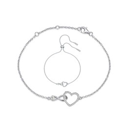 Gkaopi Jewellery Sets for Women Love Necklace Bracelet Set Symbol Adjustable for Birthday Women Girls