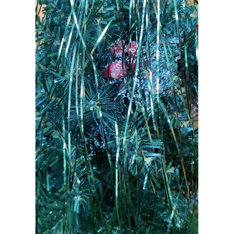 Shop4allsorts Set Of 4 Pine Green Lametta Foil Tinsel Garland