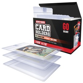 Semi Rigid Card Holders – 240 Bundle - 120 Card Holders for Trading Cards and 120 Soft Sleeves for PSA, SGC, BGS, CSG - Baseball Card Sleeves - 3-5/16" x 4-7/8" Including 1/2" Lip