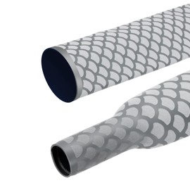MECCANIXITY 3.3ft Heat Shrink Tubing for Fishing Rods, 1.8:1 Fish Scale Pattern Heat Shrink Wrap Handle Rod Grip with Anti-Slip Waterproof Insulation (Dia: 45mm, Gray)