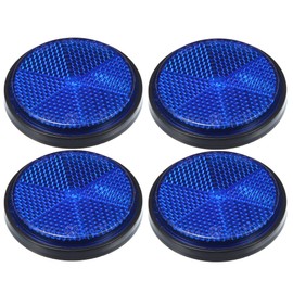 X AUTOHAUX 4 Pcs Universal Round Shape Reflector for Motorcycle Blue