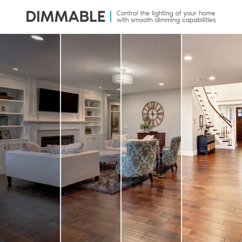 LUXRITE Dimmable 3500K A19 Led Light Bulbs 4 Pack 1600