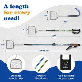 Sand Dipper Metal Cat Litter Scoop – Long Handle Cat Poop Scooper for Litter Box (15”), Heavy-Duty Stainless Steel Kitty Litter Scoop (Scoop)