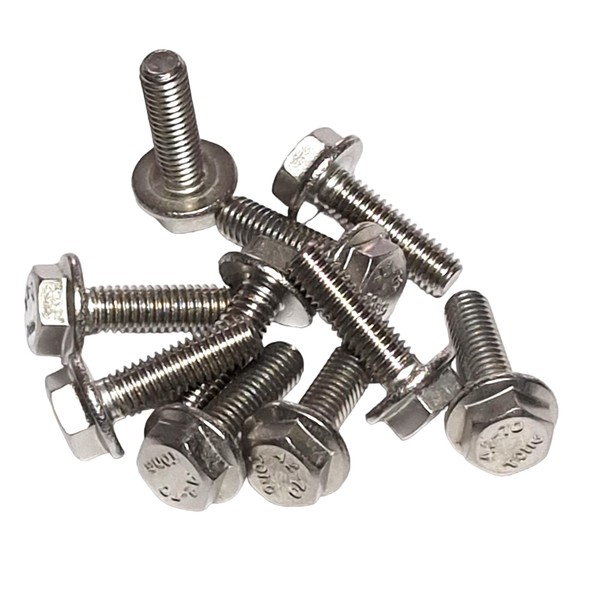 M5 x 16mm Flanged Hex Bolts Fully Threaded A2 Stainless