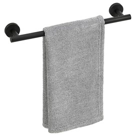 Matte Black Towel Bar, 14 Inch Towel Racks for Bathroom Wall Mounted,Thicken SUS304 Stainless Steel Bathroom Towel Rack Modern Home Decor, Total Length 16.4 Inch